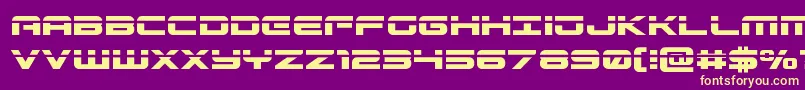 Gunshiplaser Font – Yellow Fonts on Purple Background