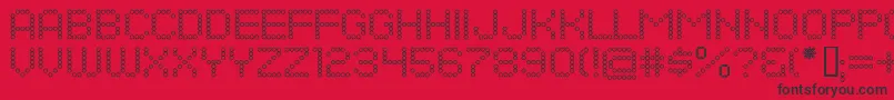 DotsAllForNowOpenJl Font – Black Fonts on Red Background