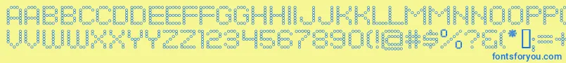 DotsAllForNowOpenJl Font – Blue Fonts on Yellow Background