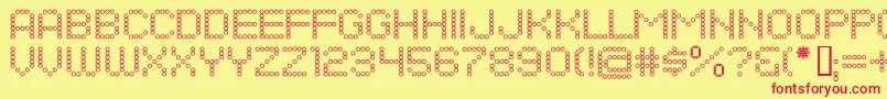 DotsAllForNowOpenJl Font – Red Fonts on Yellow Background