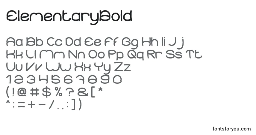 Шрифт ElementaryBold – алфавит, цифры, специальные символы