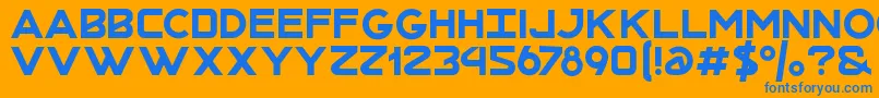 MrotisRegular Font – Blue Fonts on Orange Background