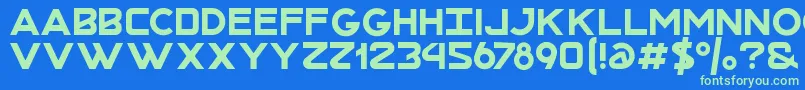 MrotisRegular Font – Green Fonts on Blue Background