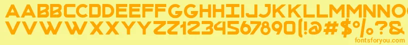 MrotisRegular Font – Orange Fonts on Yellow Background