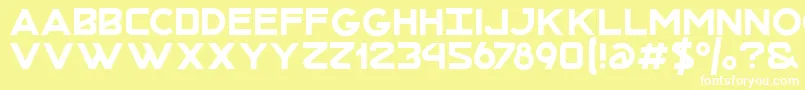 MrotisRegular Font – White Fonts on Yellow Background