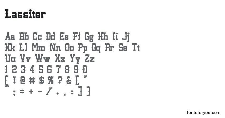 Fuente Lassiter - alfabeto, números, caracteres especiales