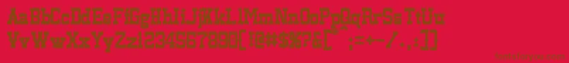 フォントLassiter – 赤い背景に茶色の文字