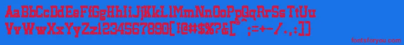 Lassiter Font – Red Fonts on Blue Background