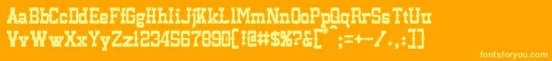 Czcionka Lassiter – żółte czcionki na pomarańczowym tle