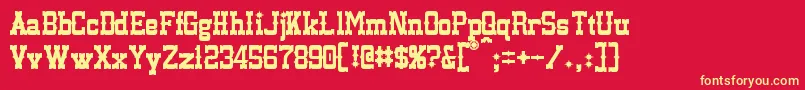 Lassiter Font – Yellow Fonts on Red Background