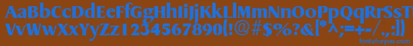 フォントGriffonextraboldRegular – 茶色の背景に青い文字