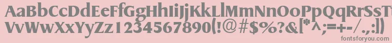 フォントGriffonextraboldRegular – ピンクの背景に灰色の文字