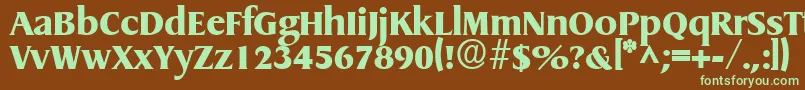 GriffonextraboldRegular Font – Green Fonts on Brown Background