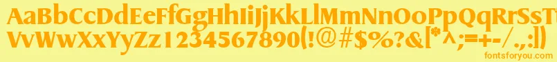 フォントGriffonextraboldRegular – オレンジの文字が黄色の背景にあります。