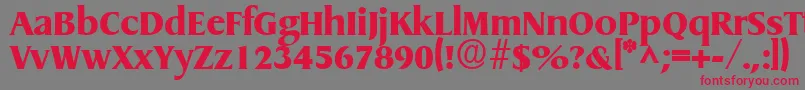 GriffonextraboldRegular Font – Red Fonts on Gray Background