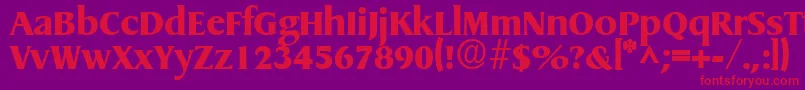 GriffonextraboldRegular Font – Red Fonts on Purple Background