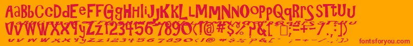 GizmoFloat-Schriftart – Rote Schriften auf orangefarbenem Hintergrund