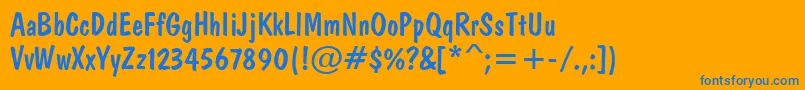 Domn Font – Blue Fonts on Orange Background