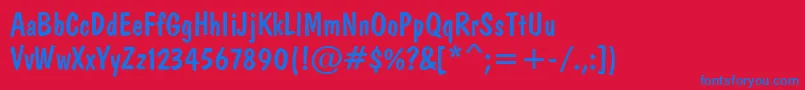 Domn Font – Blue Fonts on Red Background