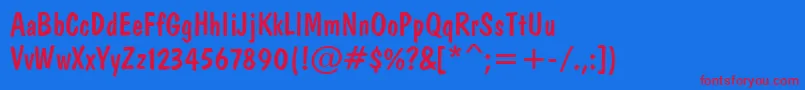 Domn Font – Red Fonts on Blue Background