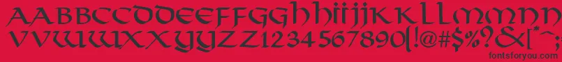 フォントViking – 赤い背景に黒い文字