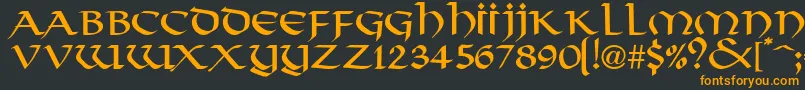 Viking Font – Orange Fonts on Black Background