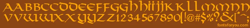 Viking Font – Orange Fonts on Brown Background