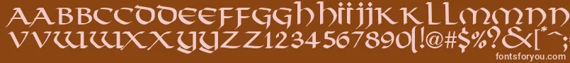 Viking Font – Pink Fonts on Brown Background