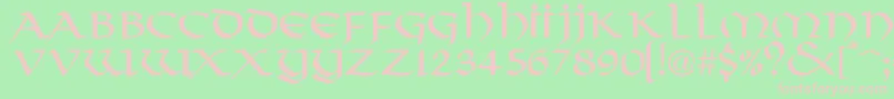Viking Font – Pink Fonts on Green Background