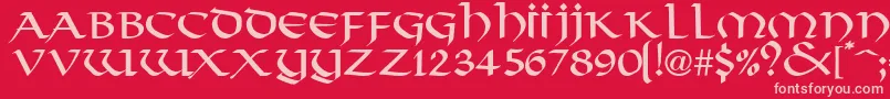 Viking Font – Pink Fonts on Red Background