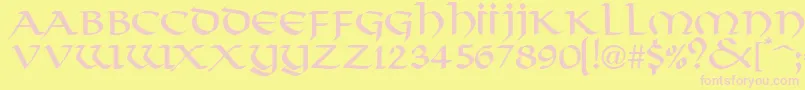 Viking Font – Pink Fonts on Yellow Background