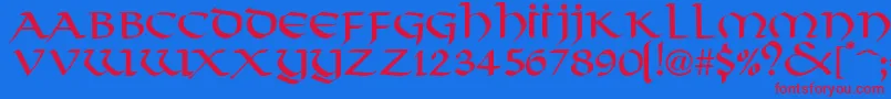 Viking Font – Red Fonts on Blue Background