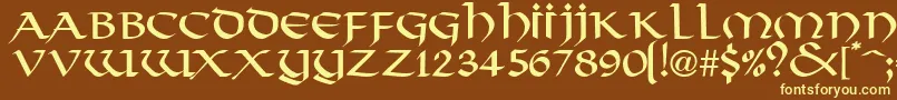 Viking Font – Yellow Fonts on Brown Background