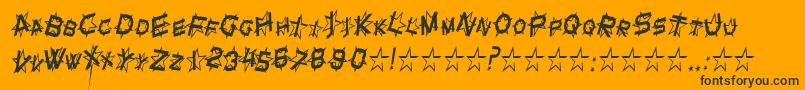 StarDustCondensedItalic-Schriftart – Schwarze Schriften auf orangefarbenem Hintergrund