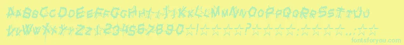 StarDustCondensedItalic Font – Green Fonts on Yellow Background