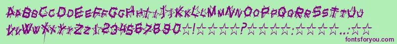 StarDustCondensedItalic Font – Purple Fonts on Green Background