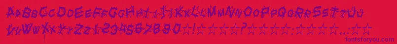 StarDustCondensedItalic Font – Purple Fonts on Red Background