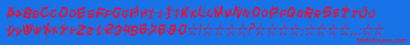StarDustCondensedItalic Font – Red Fonts on Blue Background