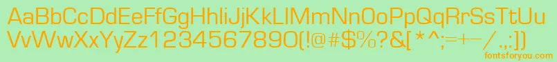 EvropaNormal Font – Orange Fonts on Green Background