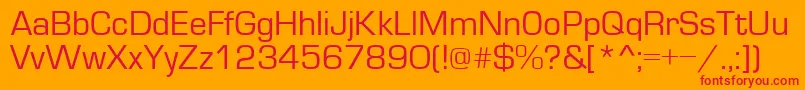Fonte EvropaNormal – fontes vermelhas em um fundo laranja