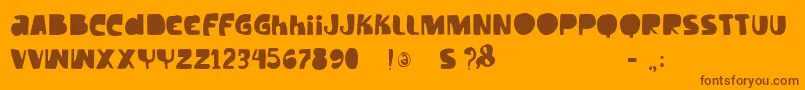 フォントVtkstilt – オレンジの背景に茶色のフォント