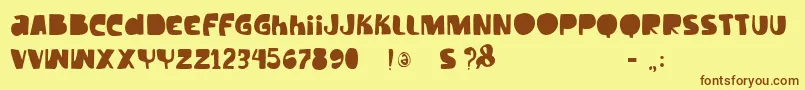 Vtkstilt Font – Brown Fonts on Yellow Background