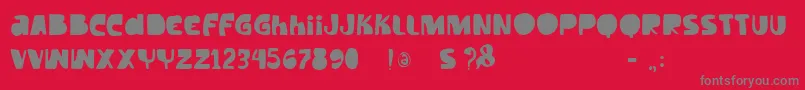 Vtkstilt-fontti – harmaat kirjasimet punaisella taustalla