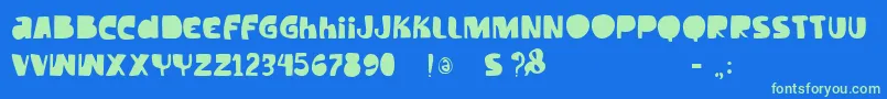 Vtkstilt Font – Green Fonts on Blue Background