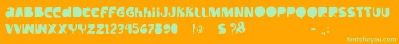 Vtkstilt Font – Green Fonts on Orange Background