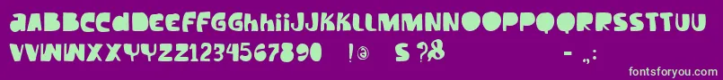 Vtkstilt-Schriftart – Grüne Schriften auf violettem Hintergrund