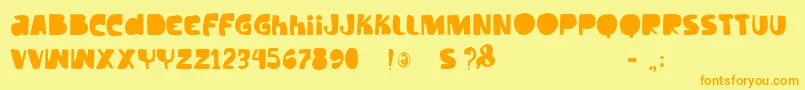 Vtkstilt Font – Orange Fonts on Yellow Background