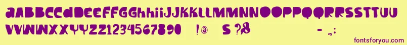 Vtkstilt Font – Purple Fonts on Yellow Background