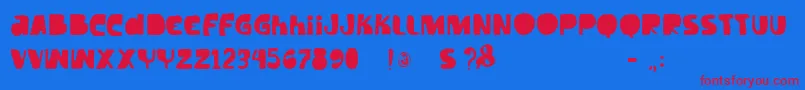 フォントVtkstilt – 赤い文字の青い背景