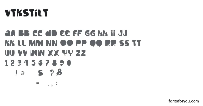 characters of vtkstilt font, letter of vtkstilt font, alphabet of  vtkstilt font